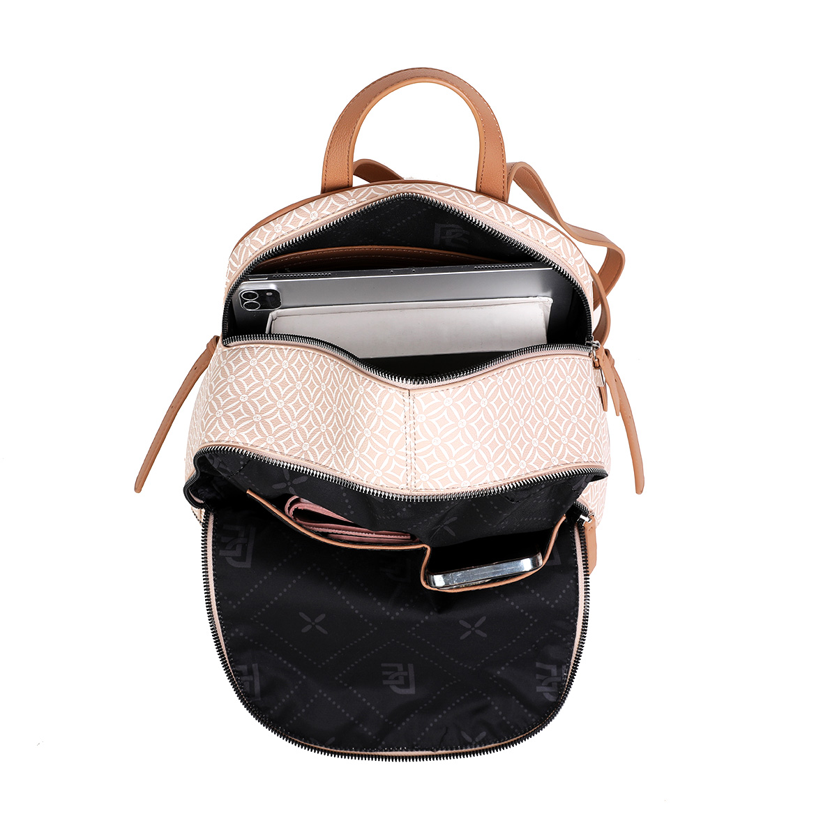 Bolso Mochila Perry Ellis Beige para Mujer