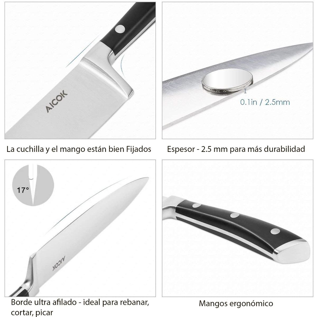 Bloque de cuchillos con soporte para tablet