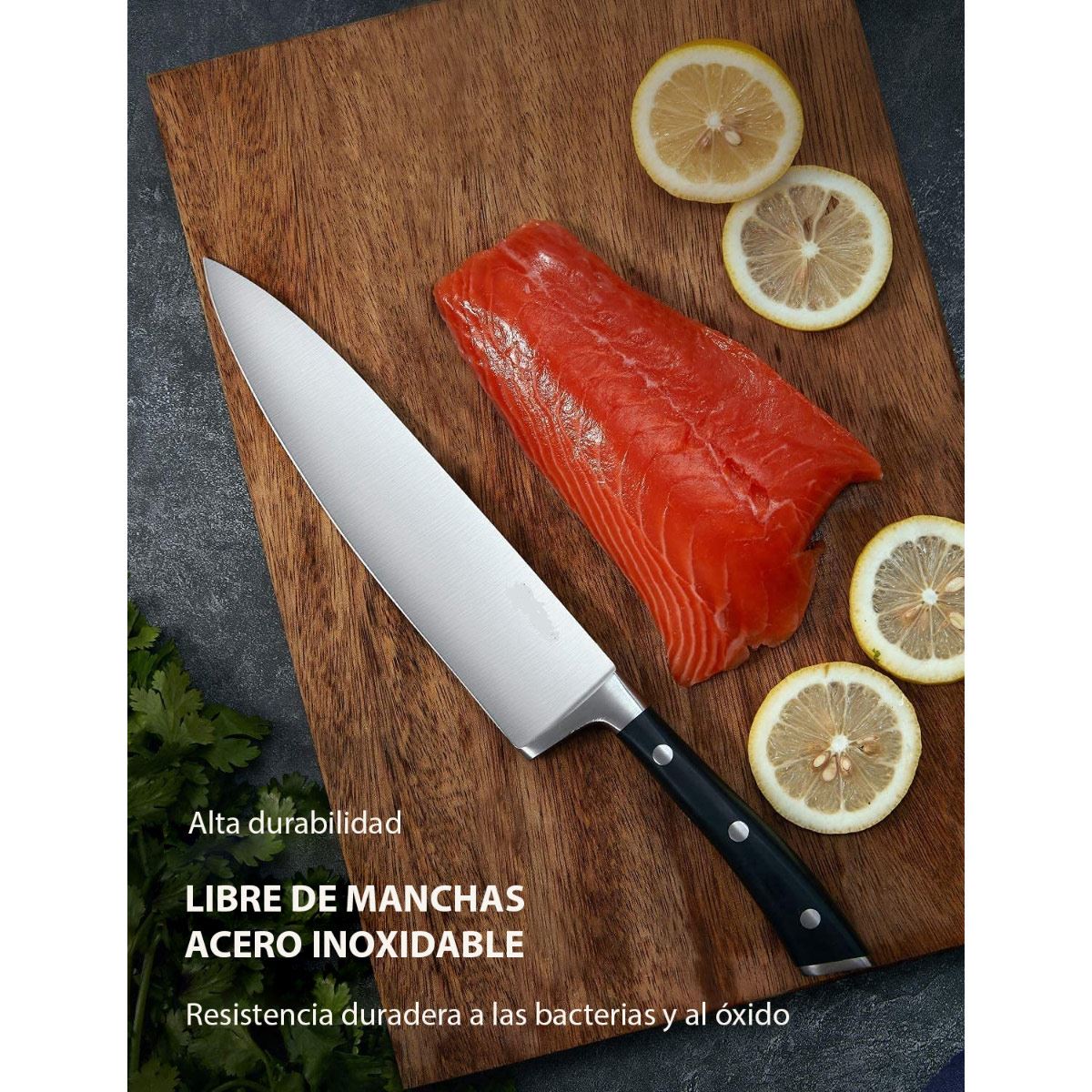 Set de cuchillos en bloque acero Inoxidable Aicok KF-F8004-6