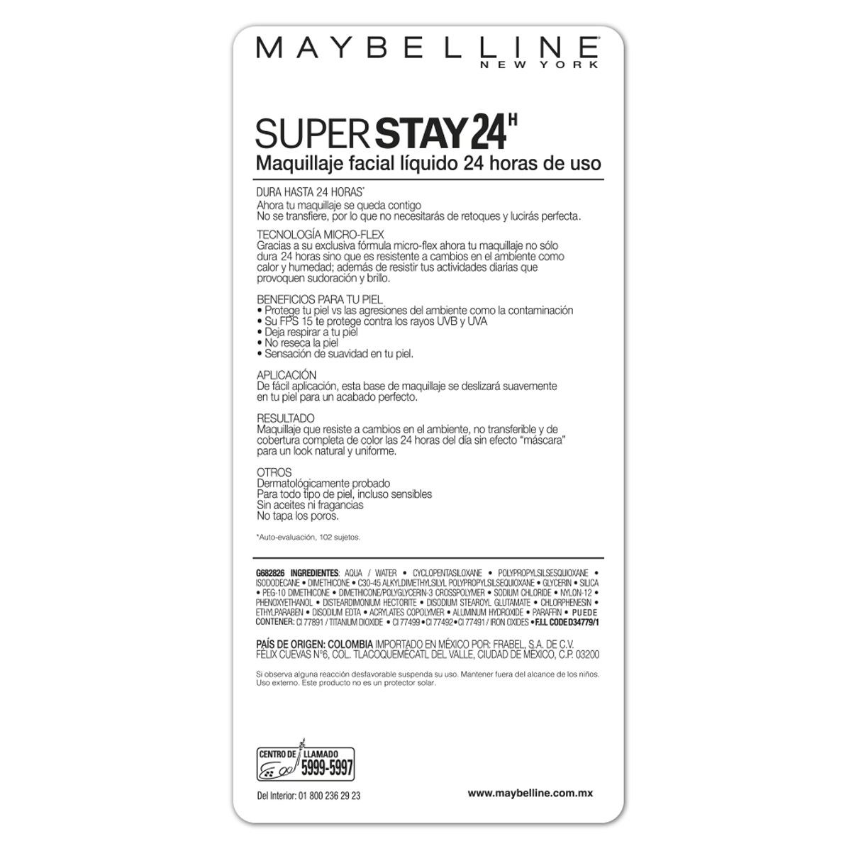 Base de Maquillaje Líquida Maybelline New York Super Stay 24 Classic Beige  30ml