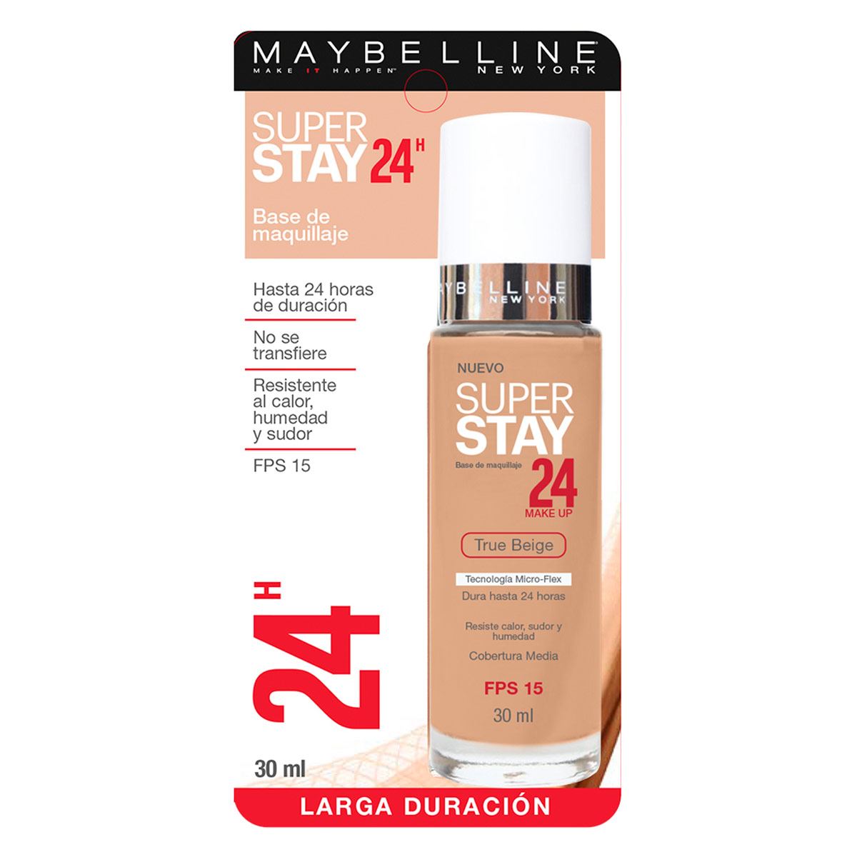 Base de Maquillaje Maybelline New York Super Stay True Beige 30ml