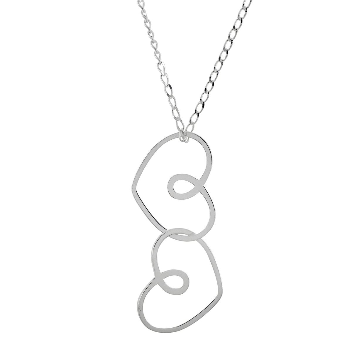 Cadena Dvillalpando Con Dije Corazones Enlazados Plata .925
