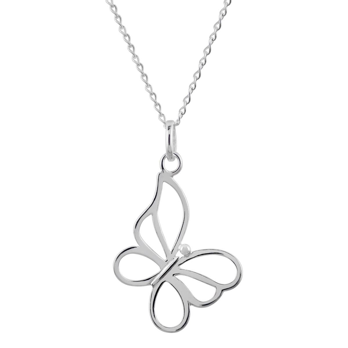 Cadena Dvillalpando Dije Silueta De Mariposa Plata .925