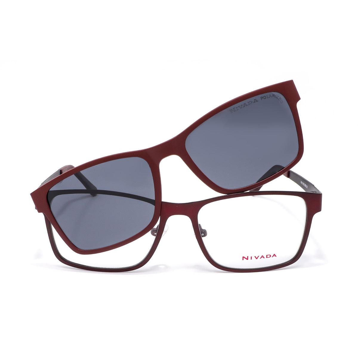 Armazón Oftalmico Vino para Hombre Nivada Clip