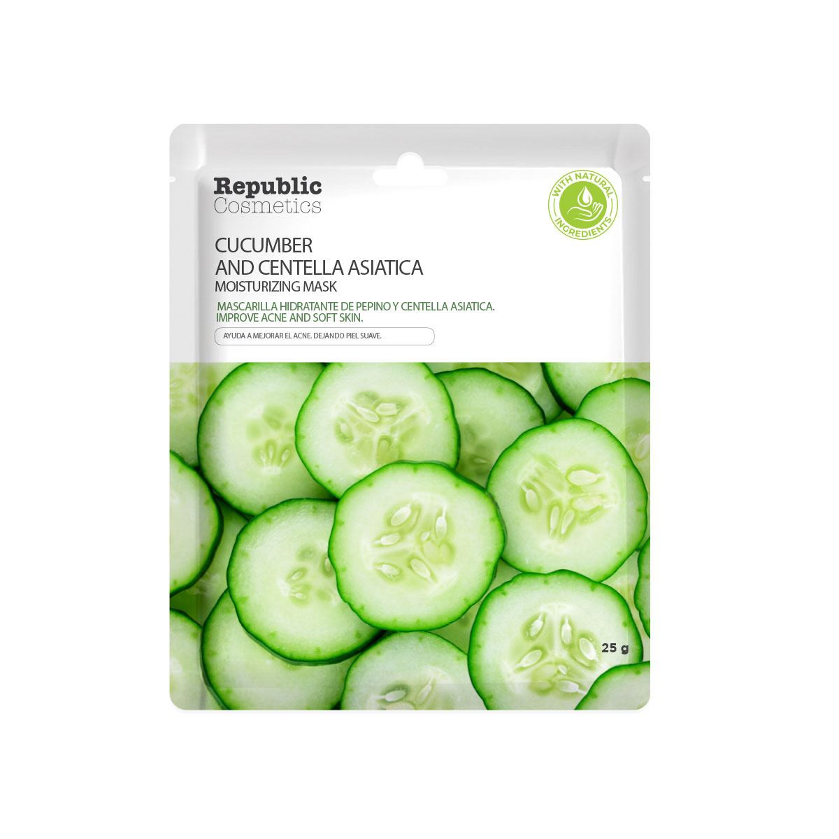 Mascarilla de pepino  y centella asiática