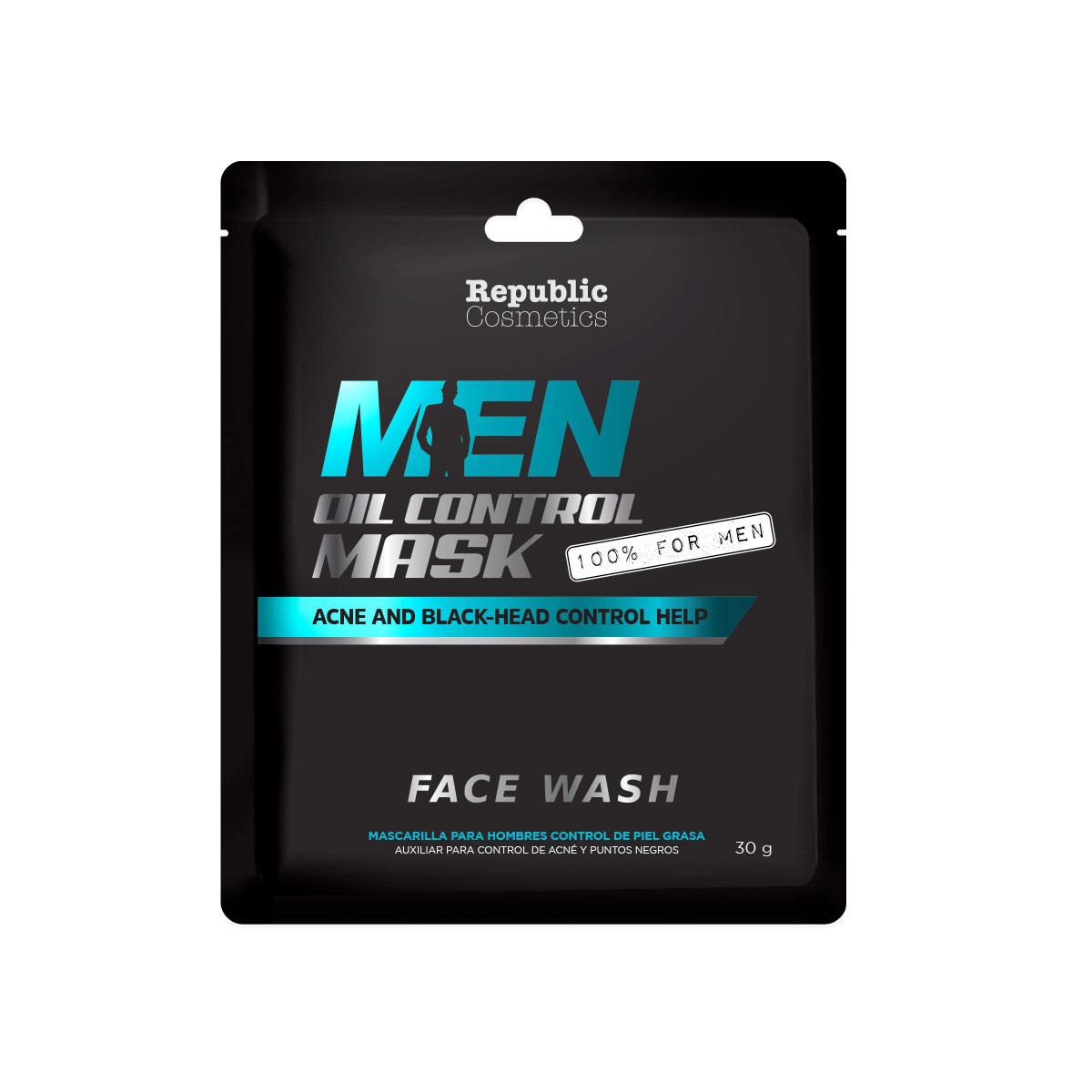 Mascarilla para control de grasa y acné para hombre