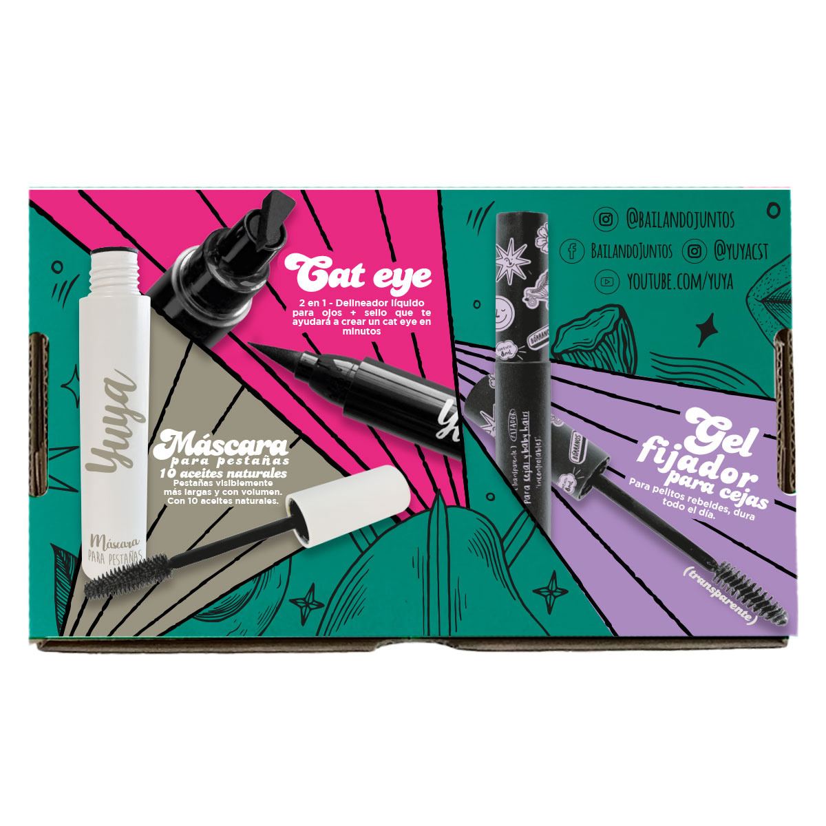 Pack Máscara 10 Aceites + Gel de Cejas + Cat Eye Yuya