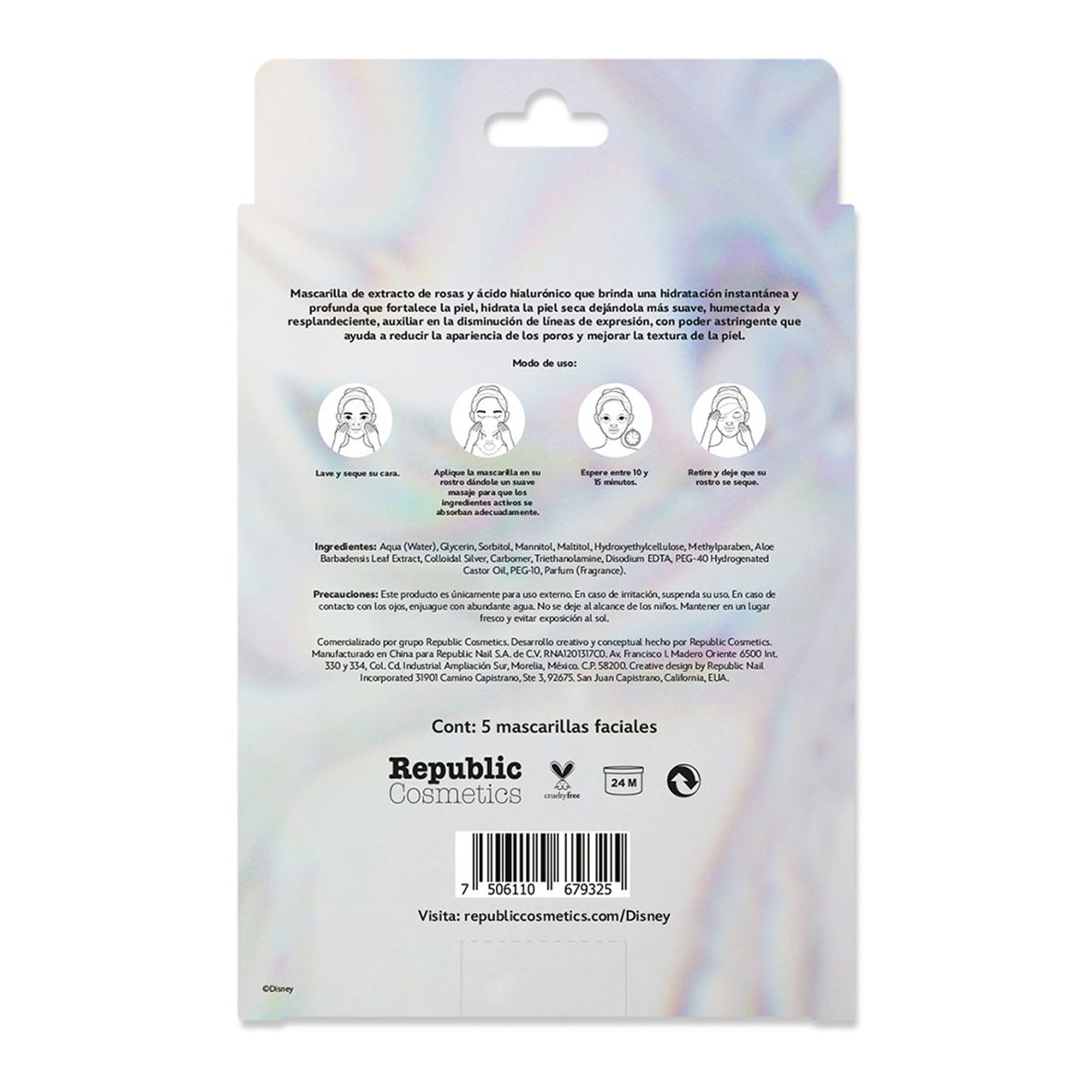 Paquete con 5 mascarillas faciales "Moana"