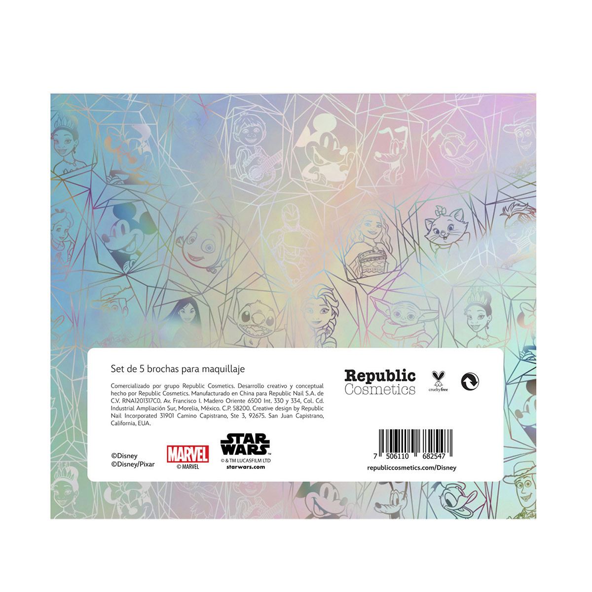 Set de 5 brochas "Disney Holographic"