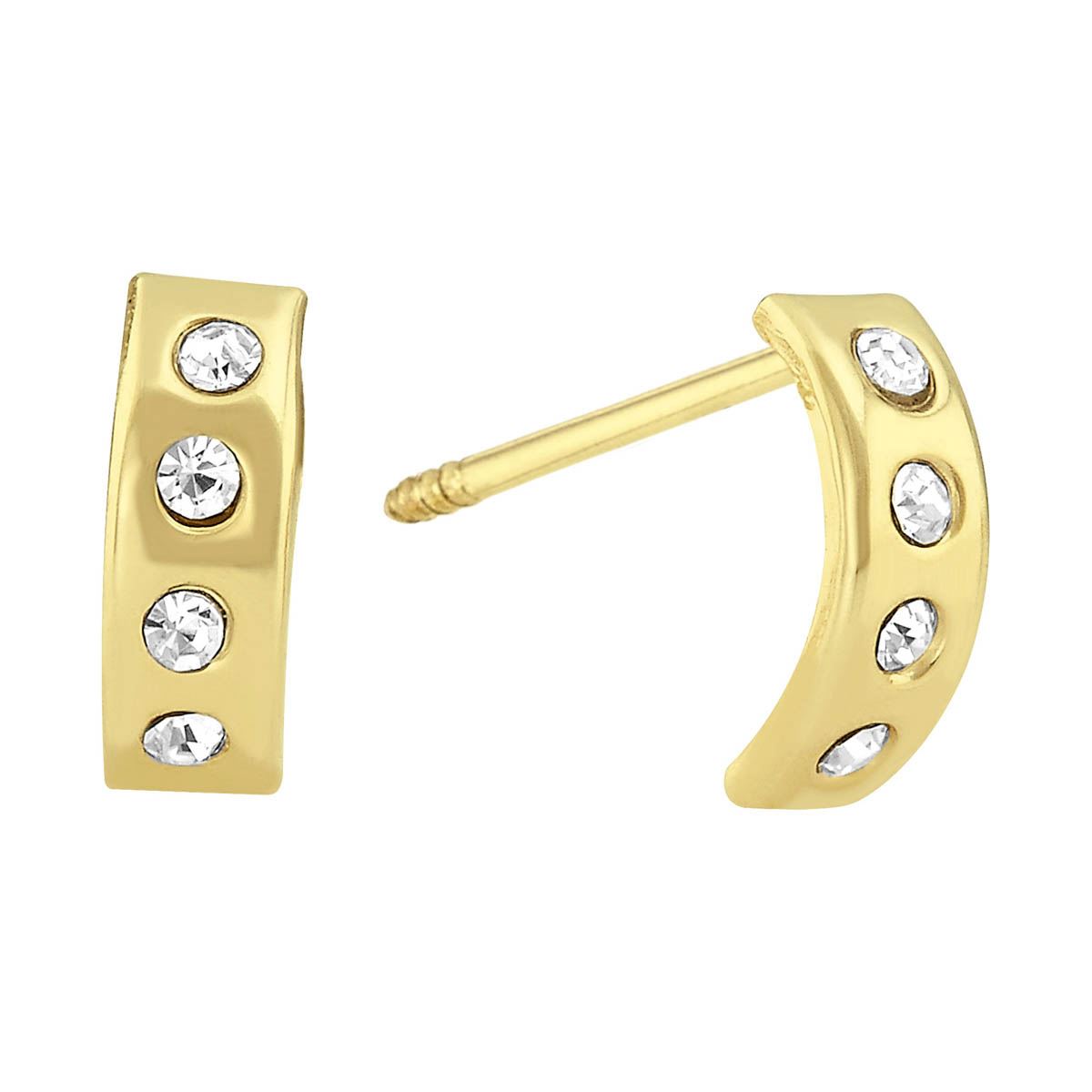 Arracadas Oro 14K Oval 3c Sini