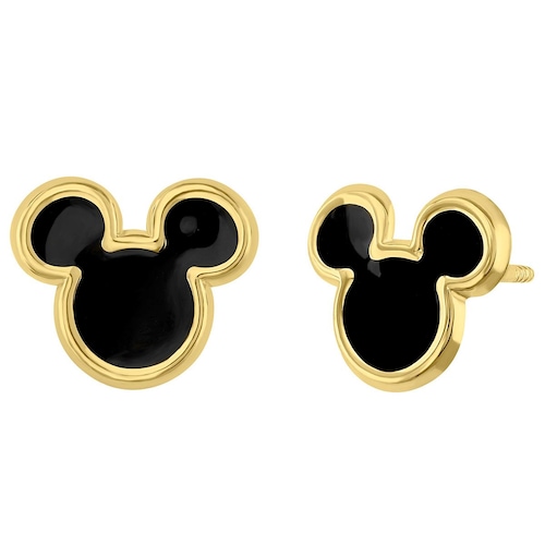 Broquel Mickey Troquelado Basic Esmaltado Oro 14K Disney