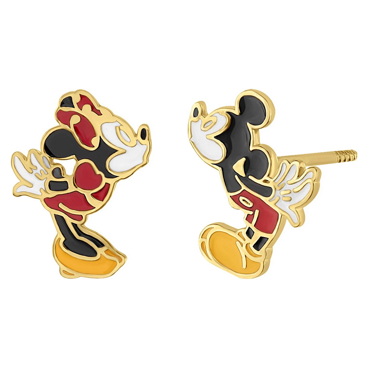 Broquel Minnie y Mickey beso Oro 14K Disney