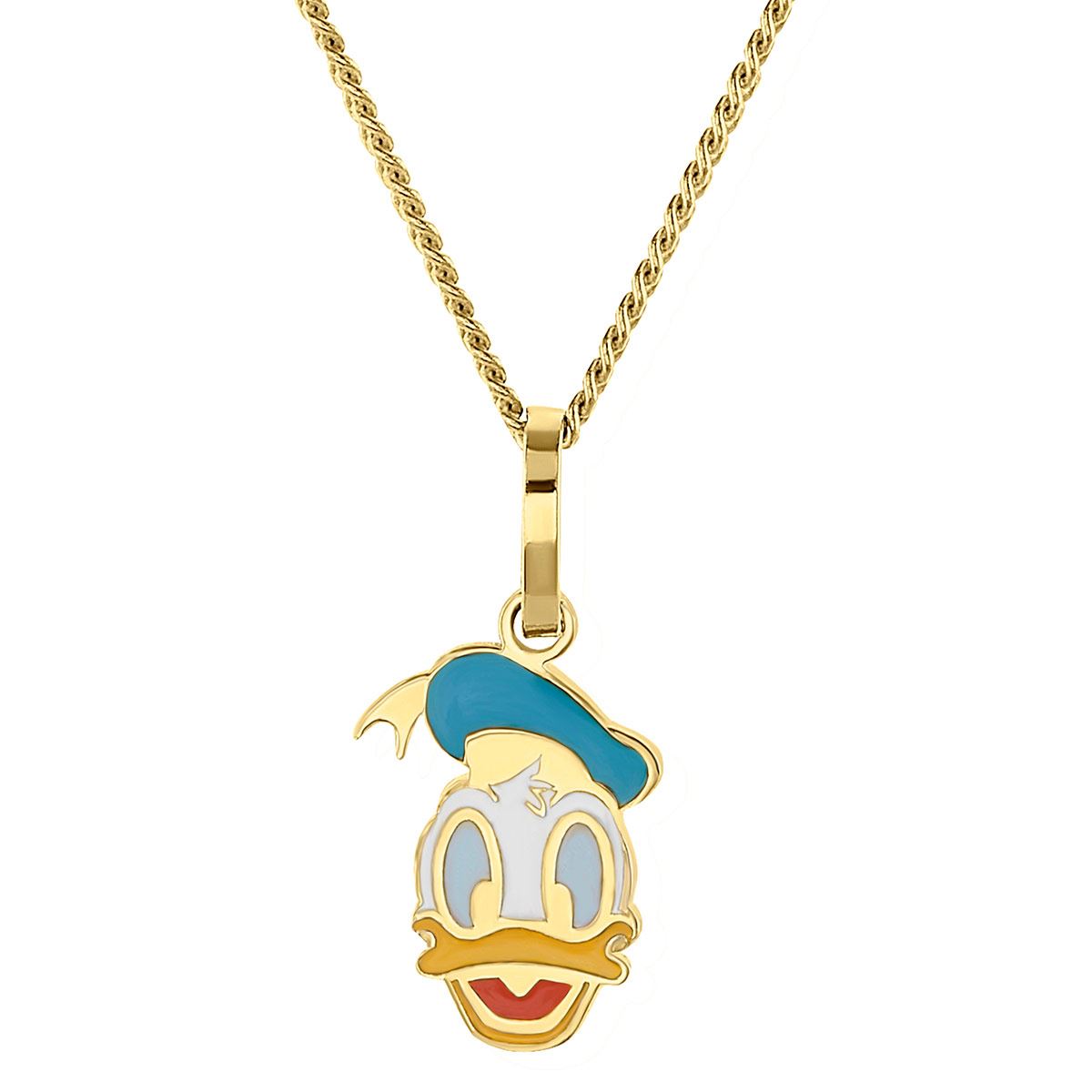 Collar Donald Duck Esmaltado Oro 14K Disney