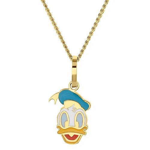 Collar Donald Duck Esmaltado Oro 14K Disney