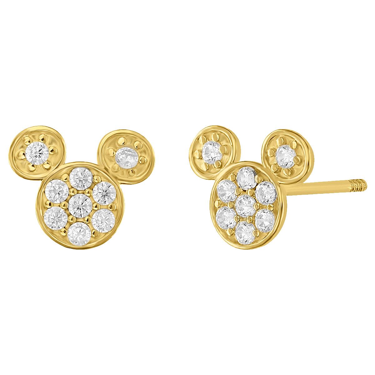 Broquel Mickey Mini Pavé Oro 14K Disney