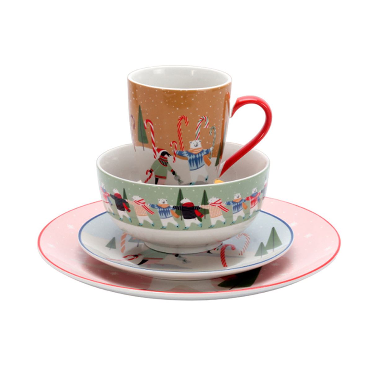 Crown Baccara Juego Tazas Ceramica para Cafe y Te multicolor, 500