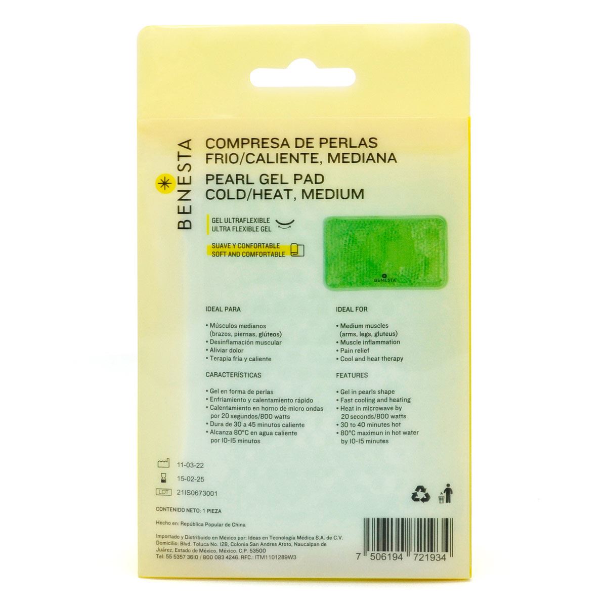Compresa de perlas mediana cold/heat benesta