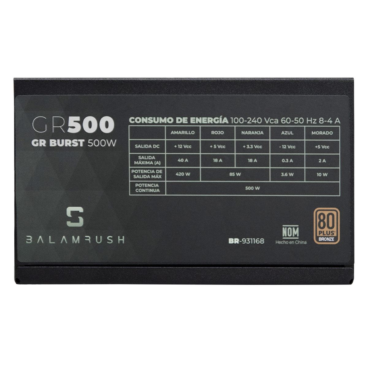 Fuente de Poder ATX GR Burst GR500 500w Negro