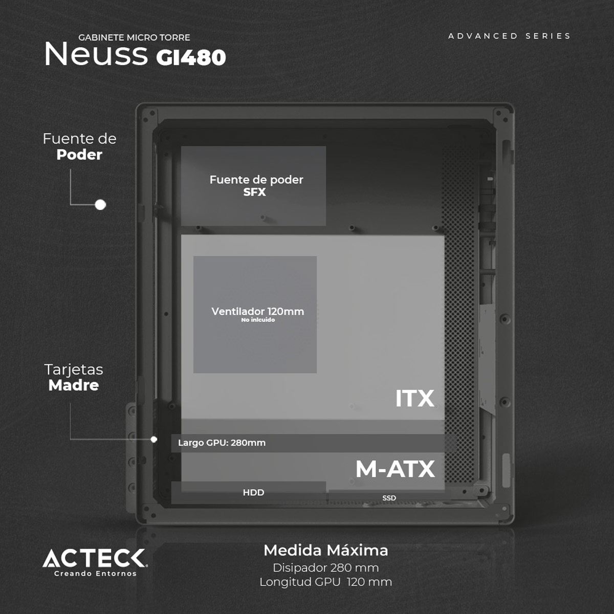 Gabinete Mini Torre Neuss GI480