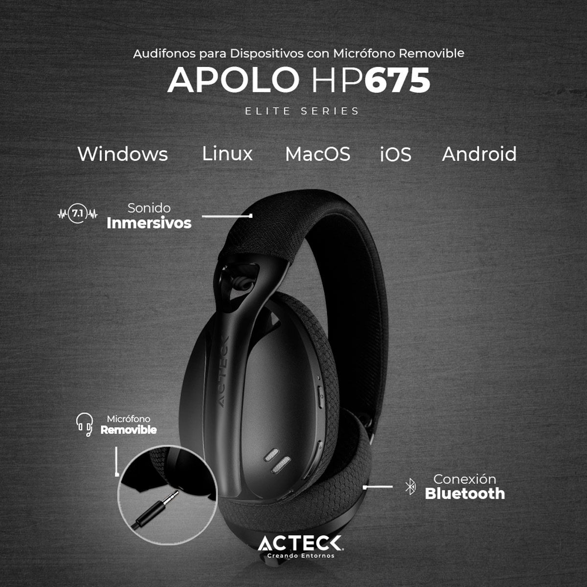 Audifonos over ear online acteck bluetooth