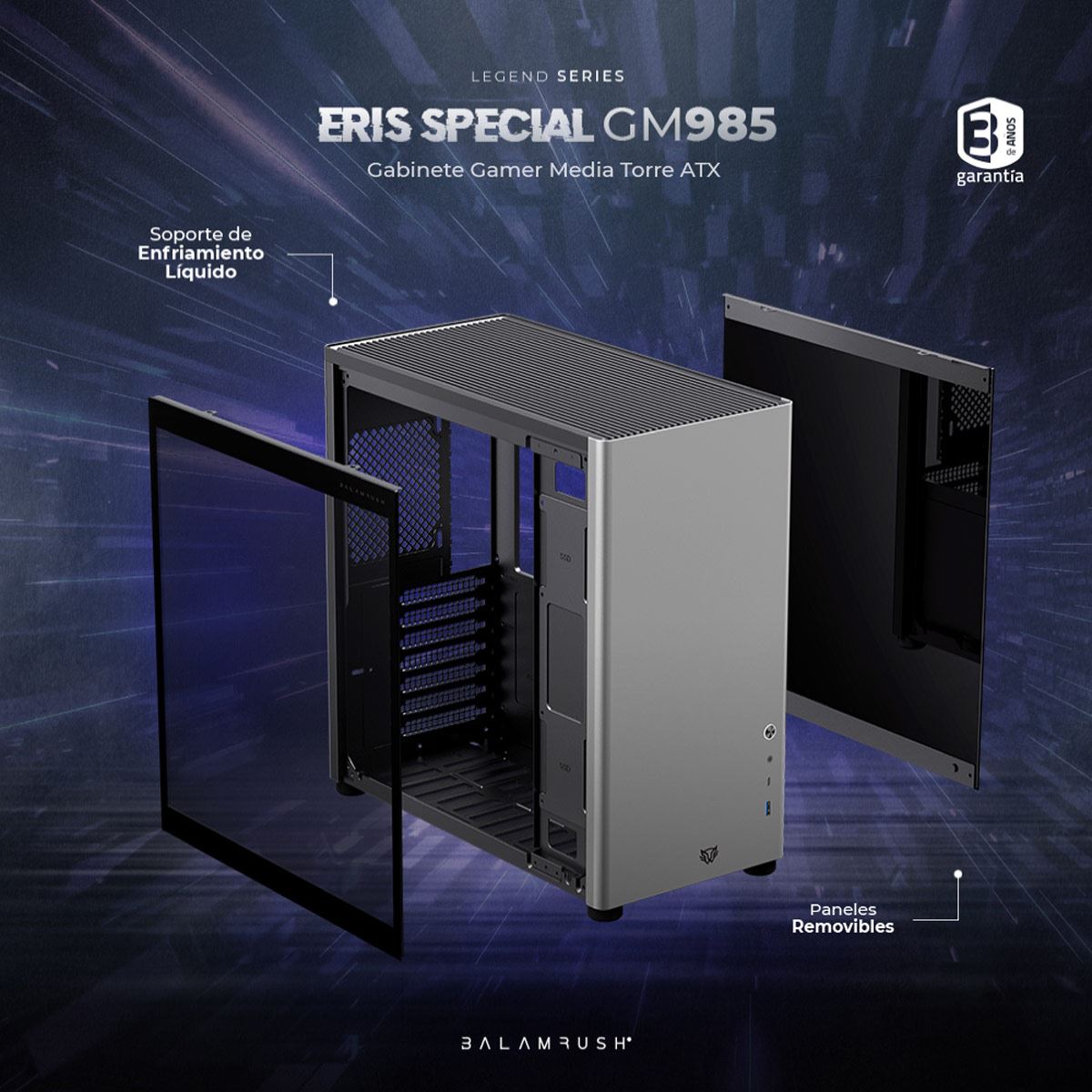 Gabinete Media Torre Eris Special GM985 Gris