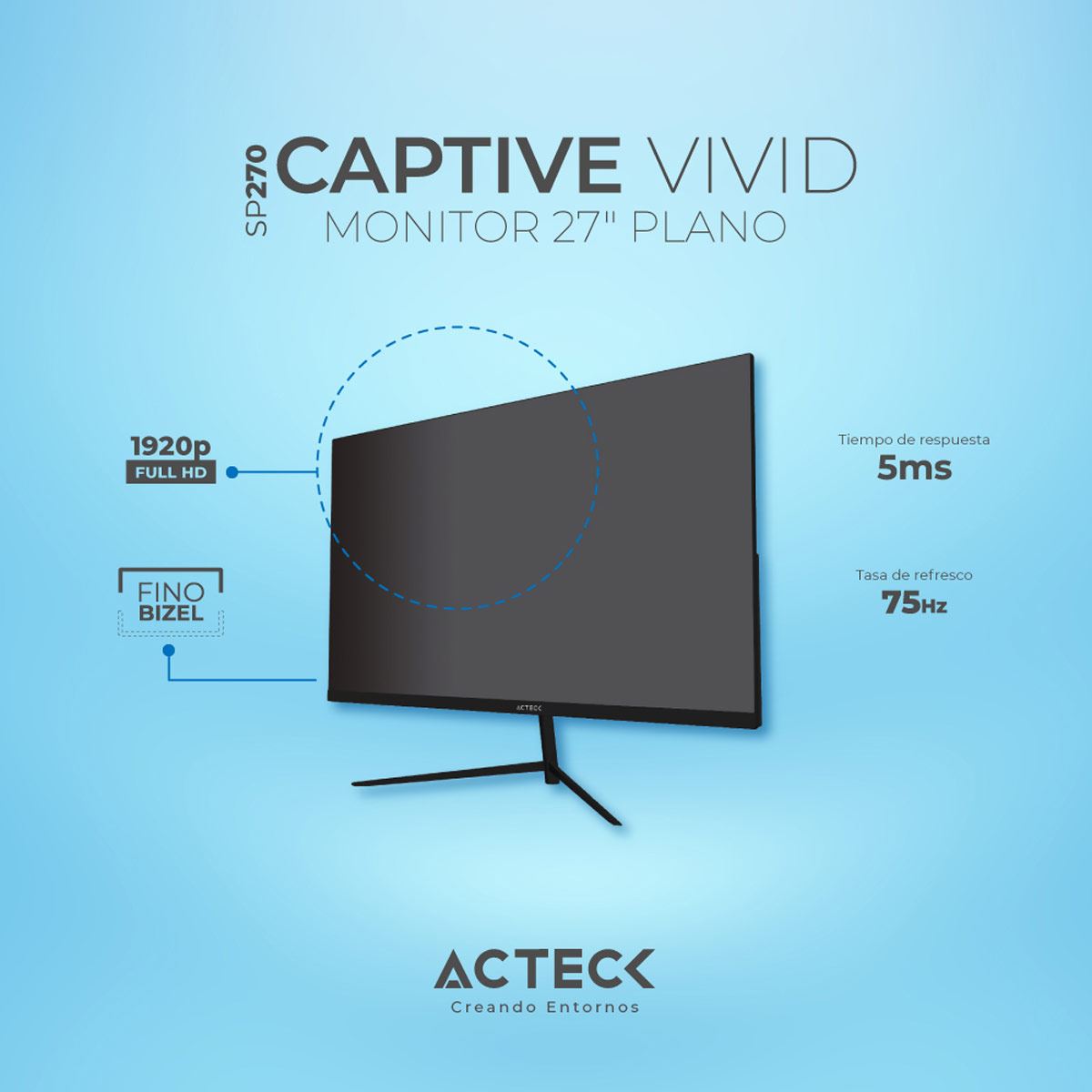 Monitor Acteck Captive Vivid SP270 27"