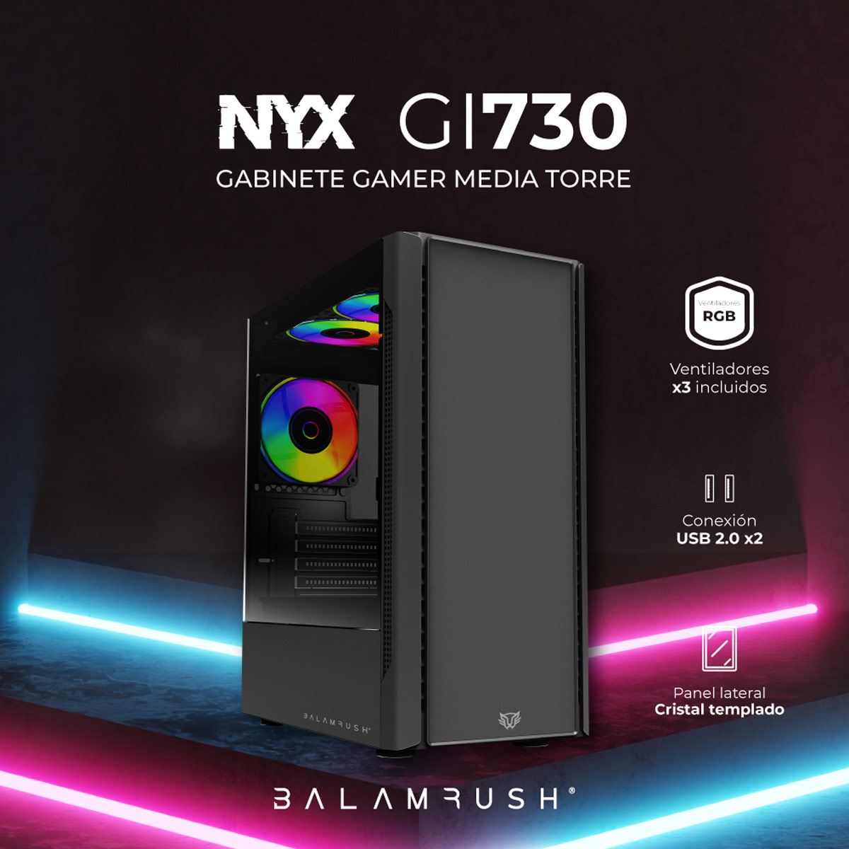 Gabinete Micro Torre Nyx GI730 Negro