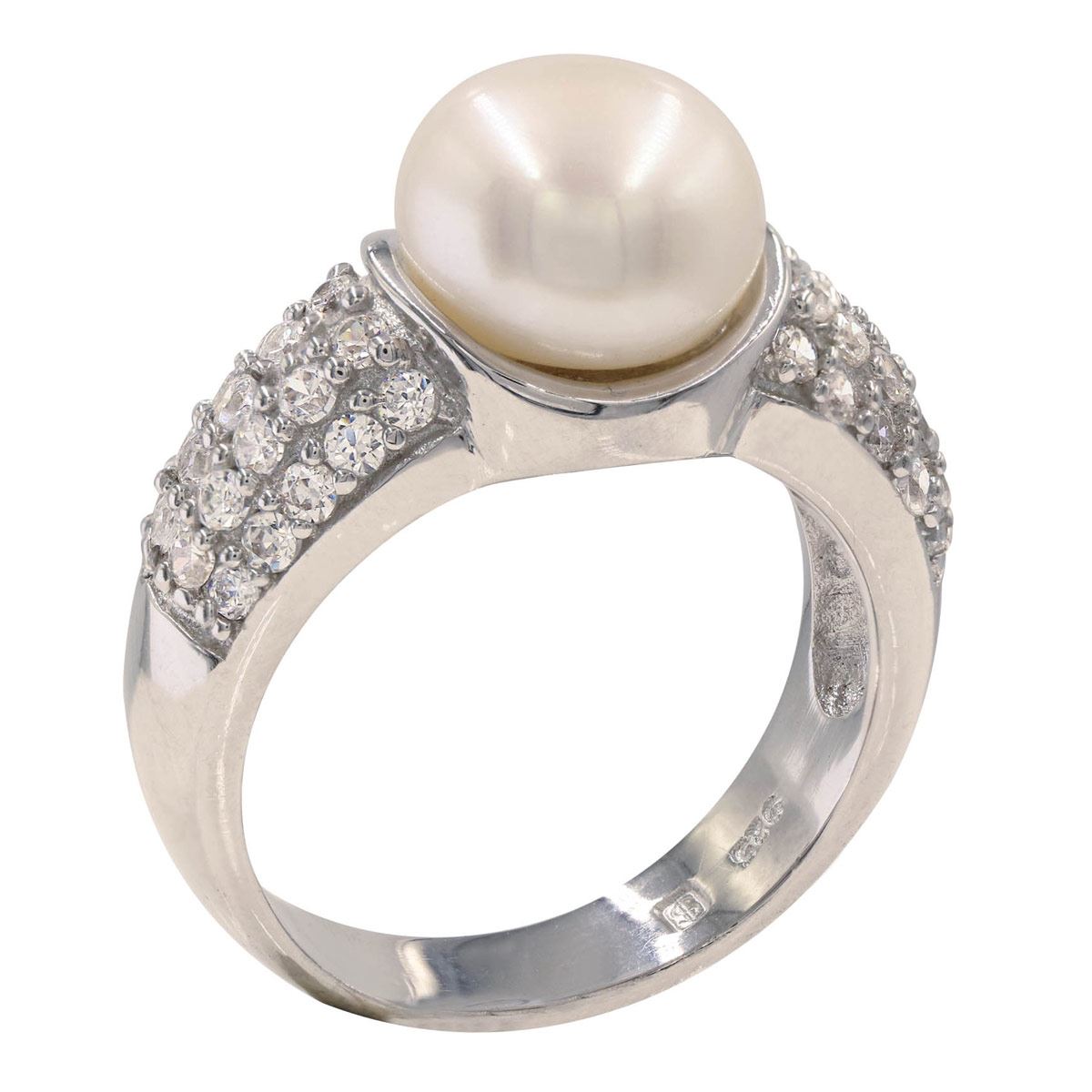ANILLO EN PLATA .925 CON CIRCONIA Y PERLA EN MEDIDA 7 ARTRÉ