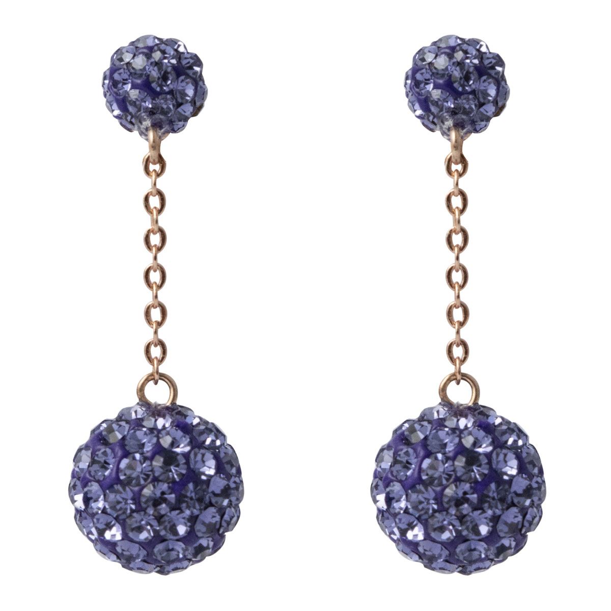 Aretes De Plata .925 Con Shambalas Amatista En Oro Rosa Westies