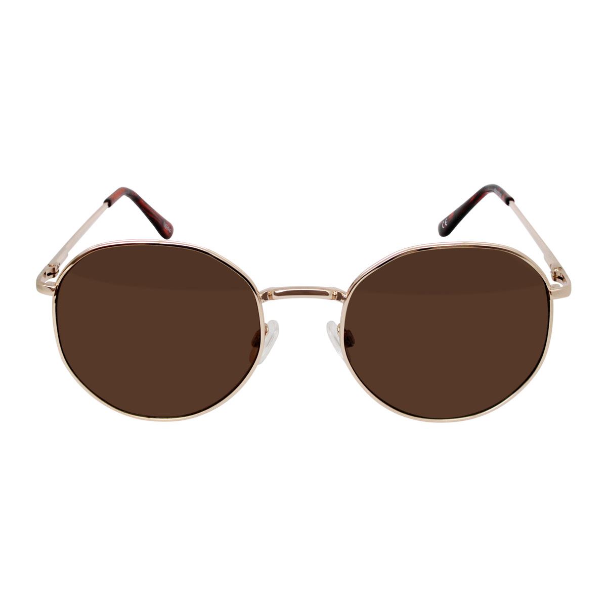 Lentes de sol redondos metal dorado-café mica café Mossimo