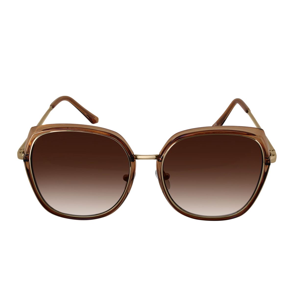 Lentes de Sol cuadrados pasta carey con metal dorado micas cafés Emanuel Ungaro