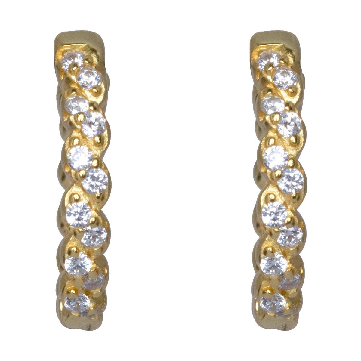 Arracadas Trenzadas con Circonias Cristal Artré .925