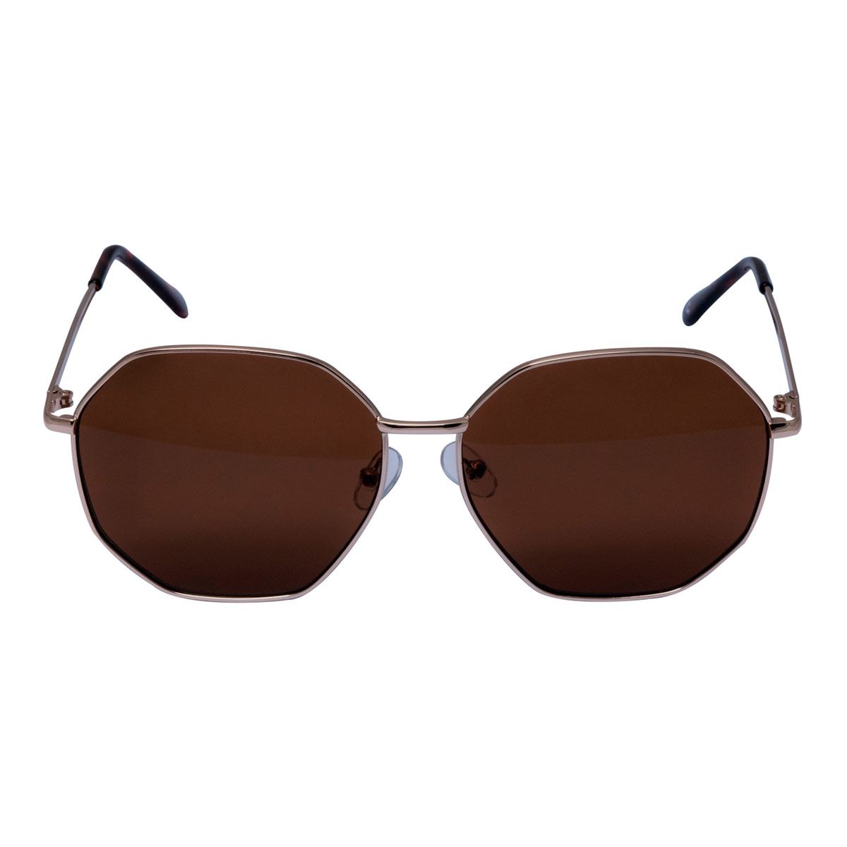 Lentes De Sol Redondos Metal Dorado Micas Cafés para Mujer Mossimo