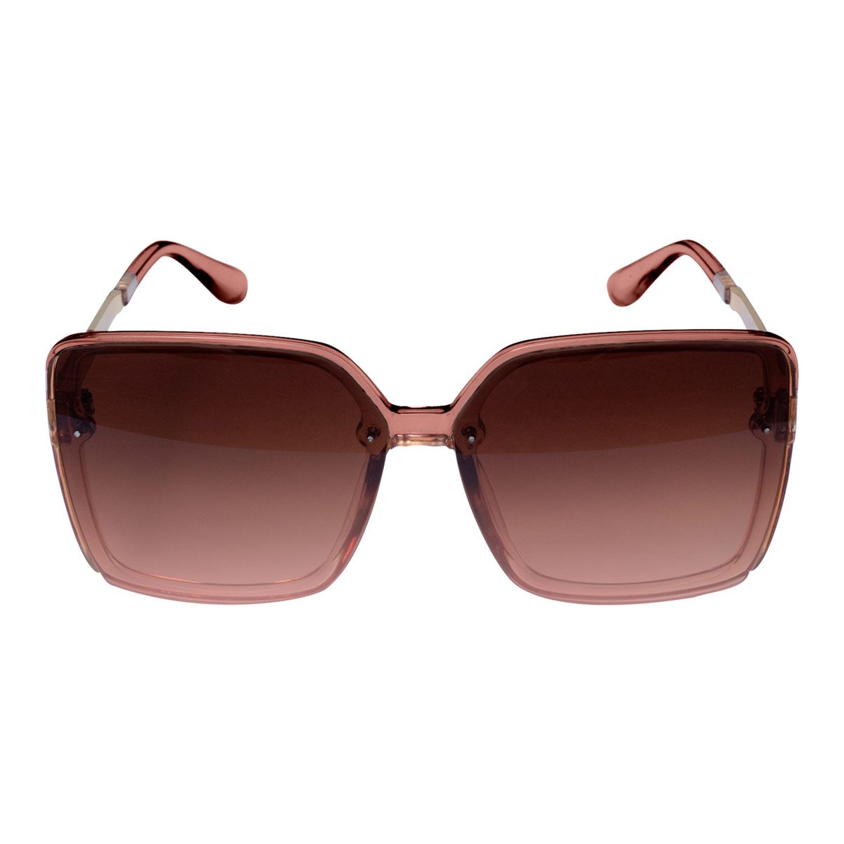 Lentes de Sol Cuadrados Emanuel Ungaro Oversize Pasta Café Metal Dorado Mica Café para Mujer