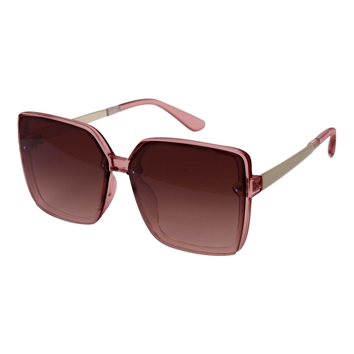 Lentes de Sol Cuadrados Emanuel Ungaro Oversize Pasta Caf Metal