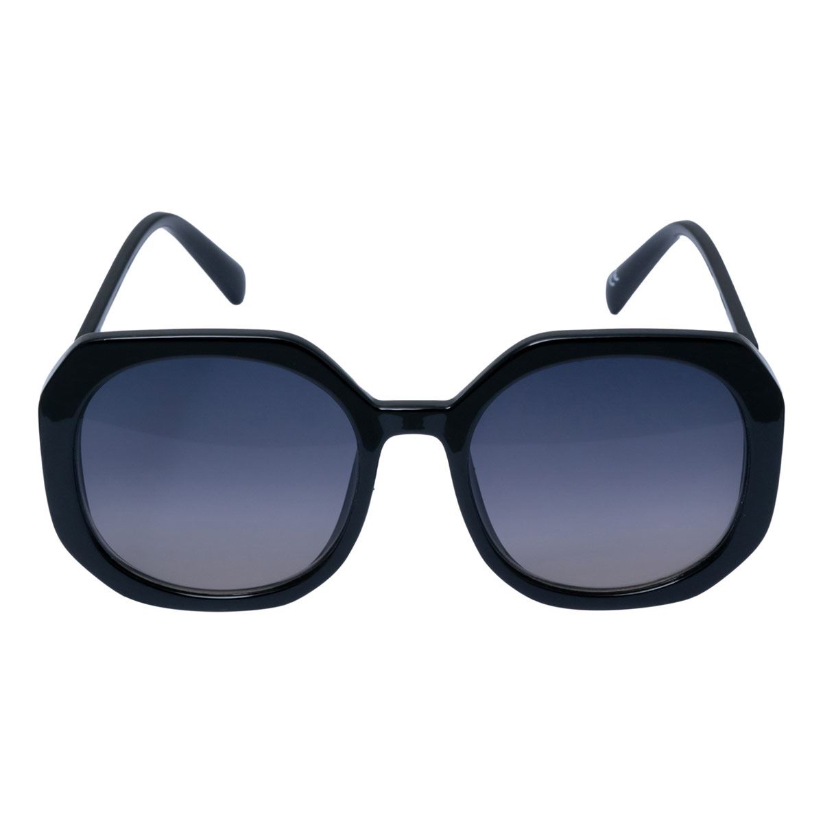 Lentes De Sol Cuadrados Oversized Pasta Negro Metal Dorado Micas Negras para Mujer Emanuel Ungaro