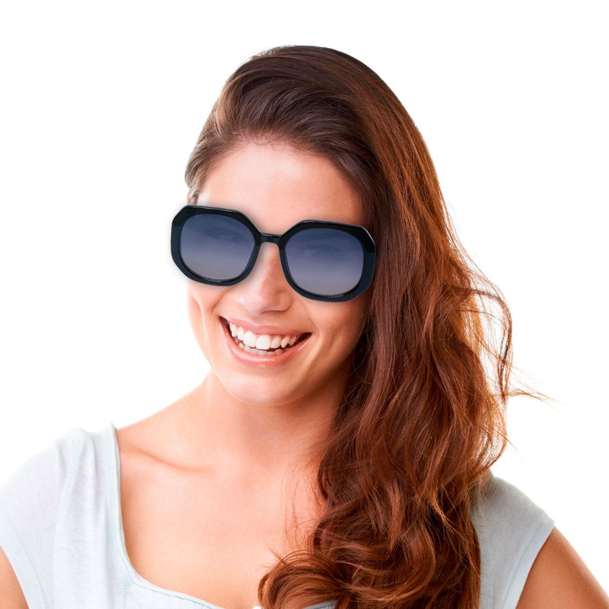 Lentes De Sol Cuadrados Oversized Pasta Negro Metal Dorado Micas Negras para Mujer Emanuel Ungaro