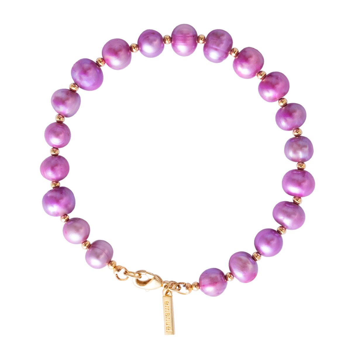 Pulsera Perlas Naturales color Morado Emanuel Ungaro