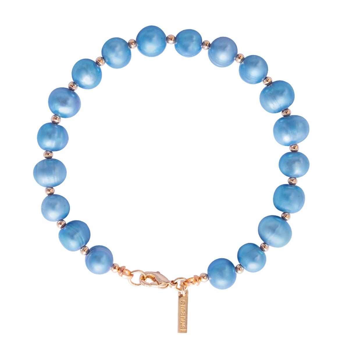 Pulsera Perlas Naturales color Azul Emanuel Ungaro