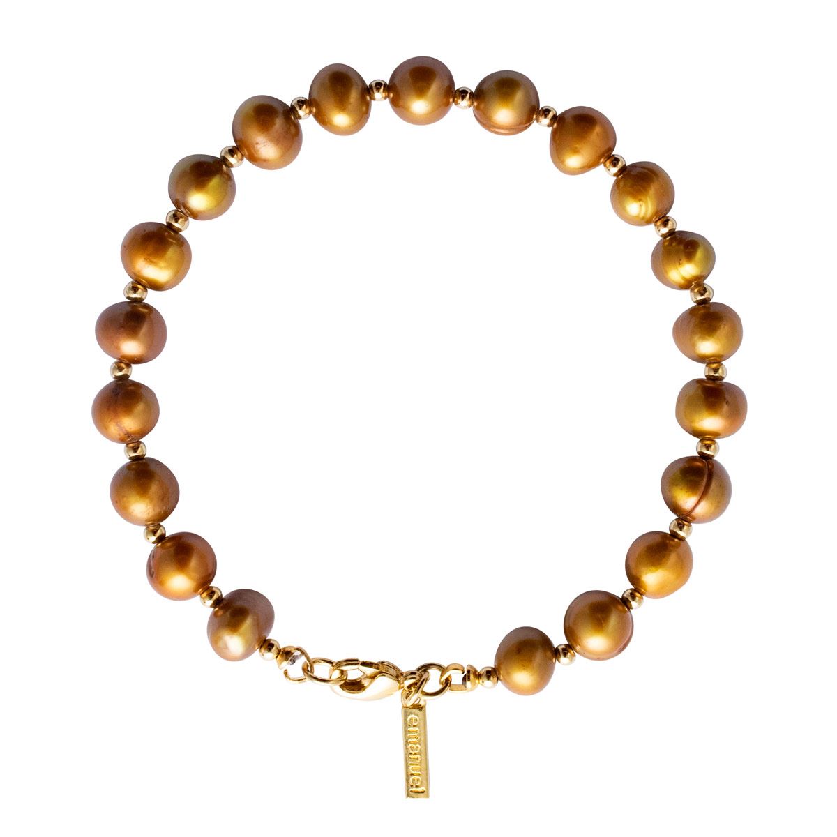 Pulsera Perlas Naturales color Bronce Emanuel Ungaro