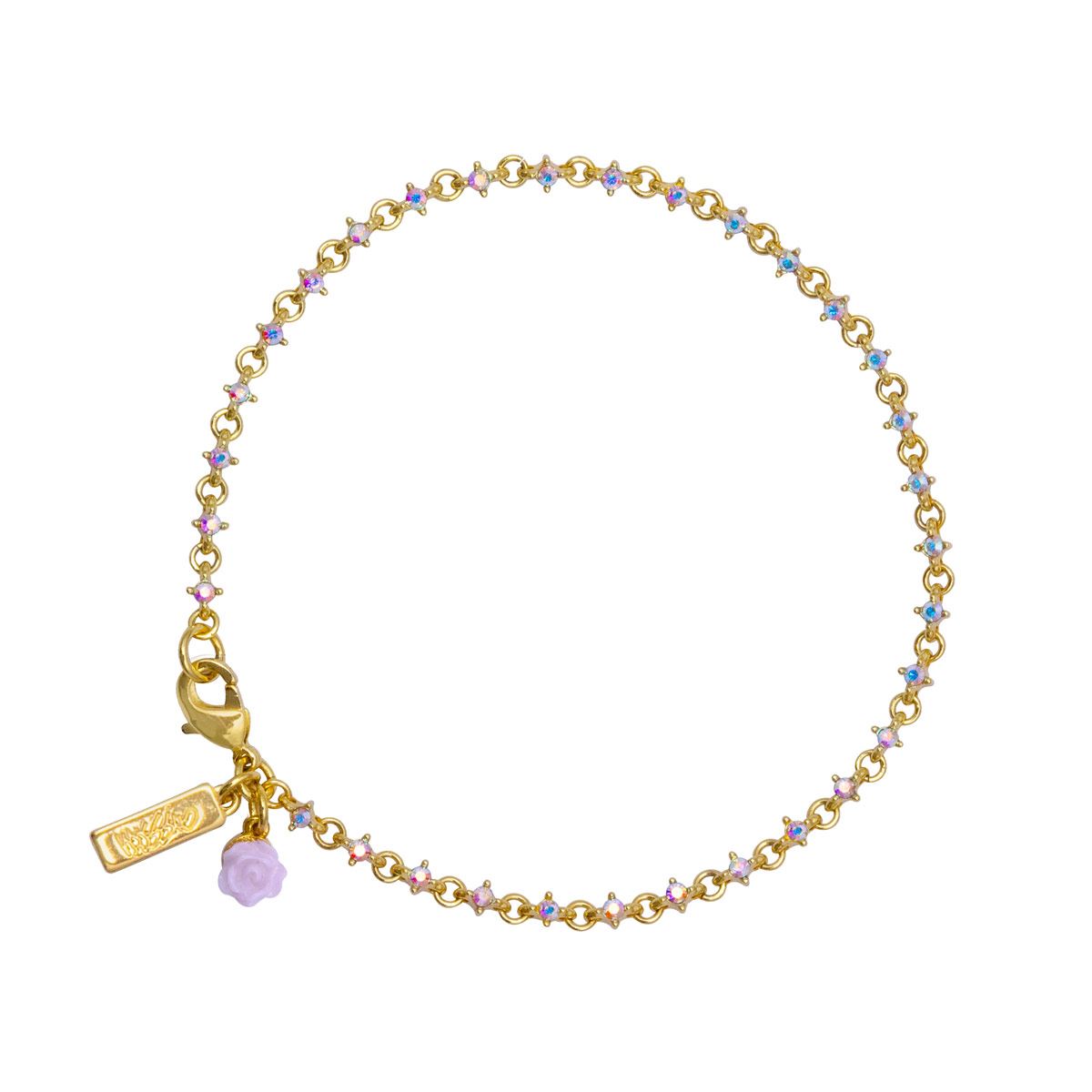 Pulsera con Cristales Facetados Color Cristal y Flor Mossimo