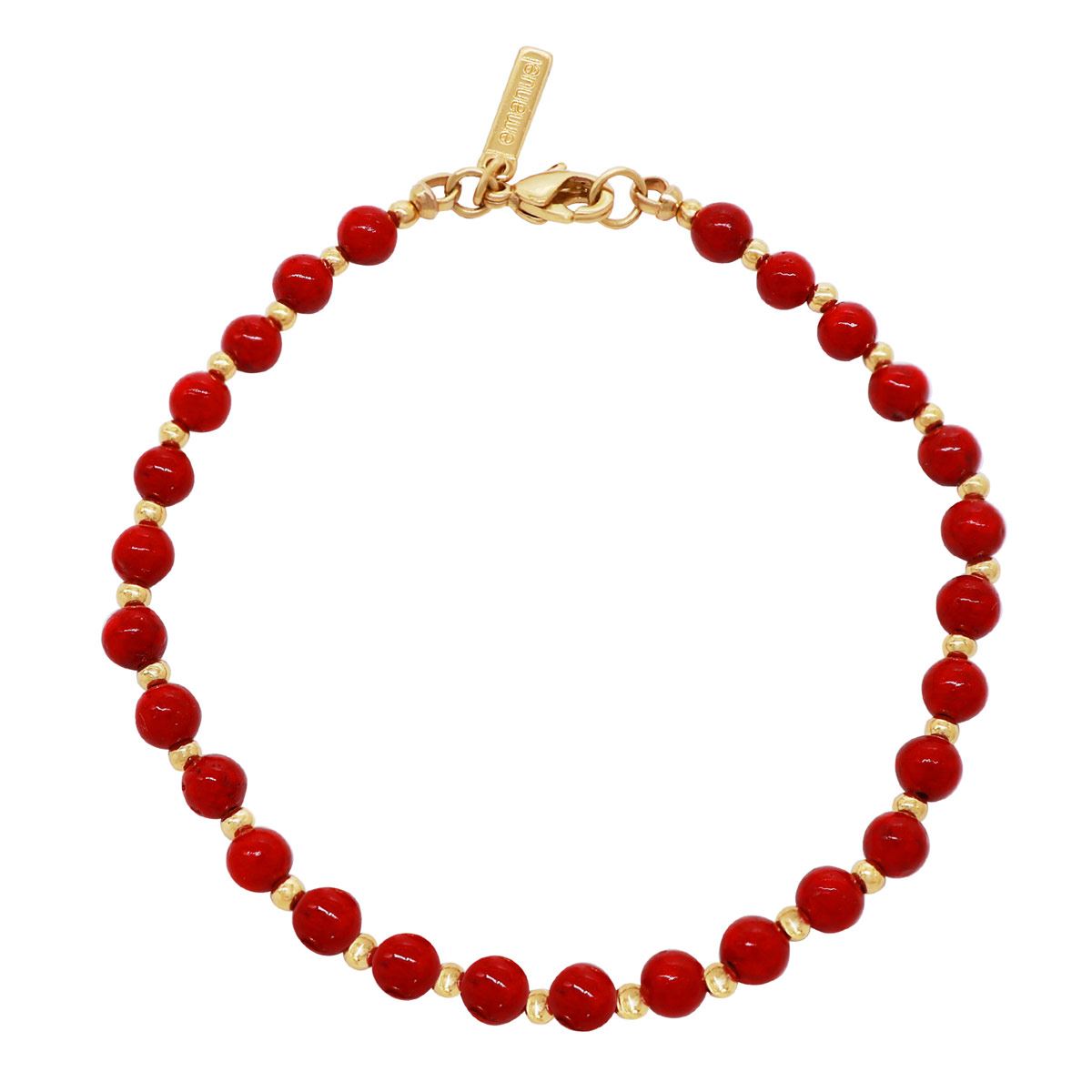 Pulsera Piedras Naturales Jade Rojo Emanuel Ungaro