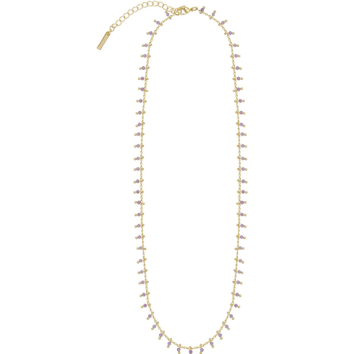 Collar Cadena Especial Piedra Natural Amatista Facetada Emanuel Ungaro