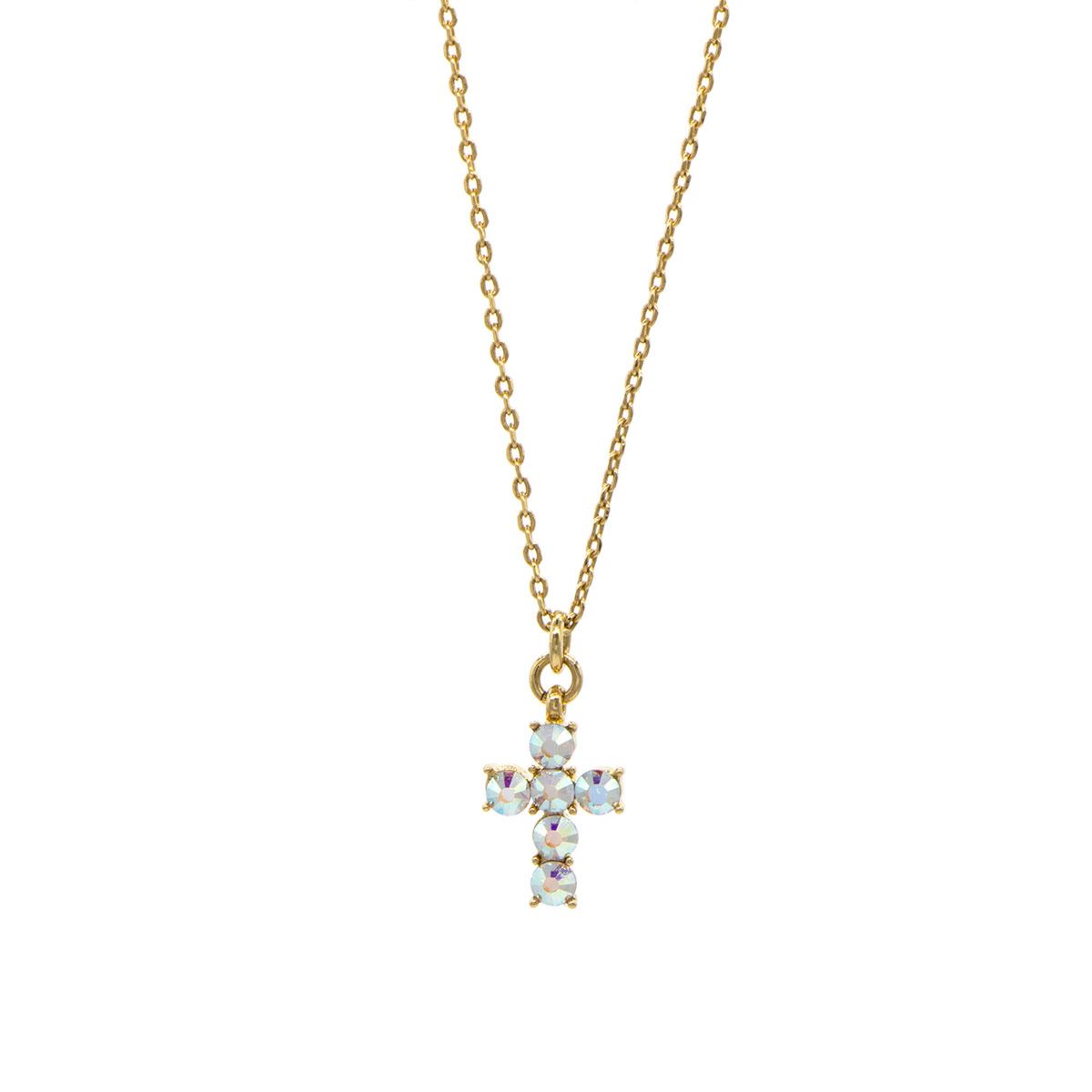 Dije Cruz Pequeña Cristales Ab Joyería Religiosa