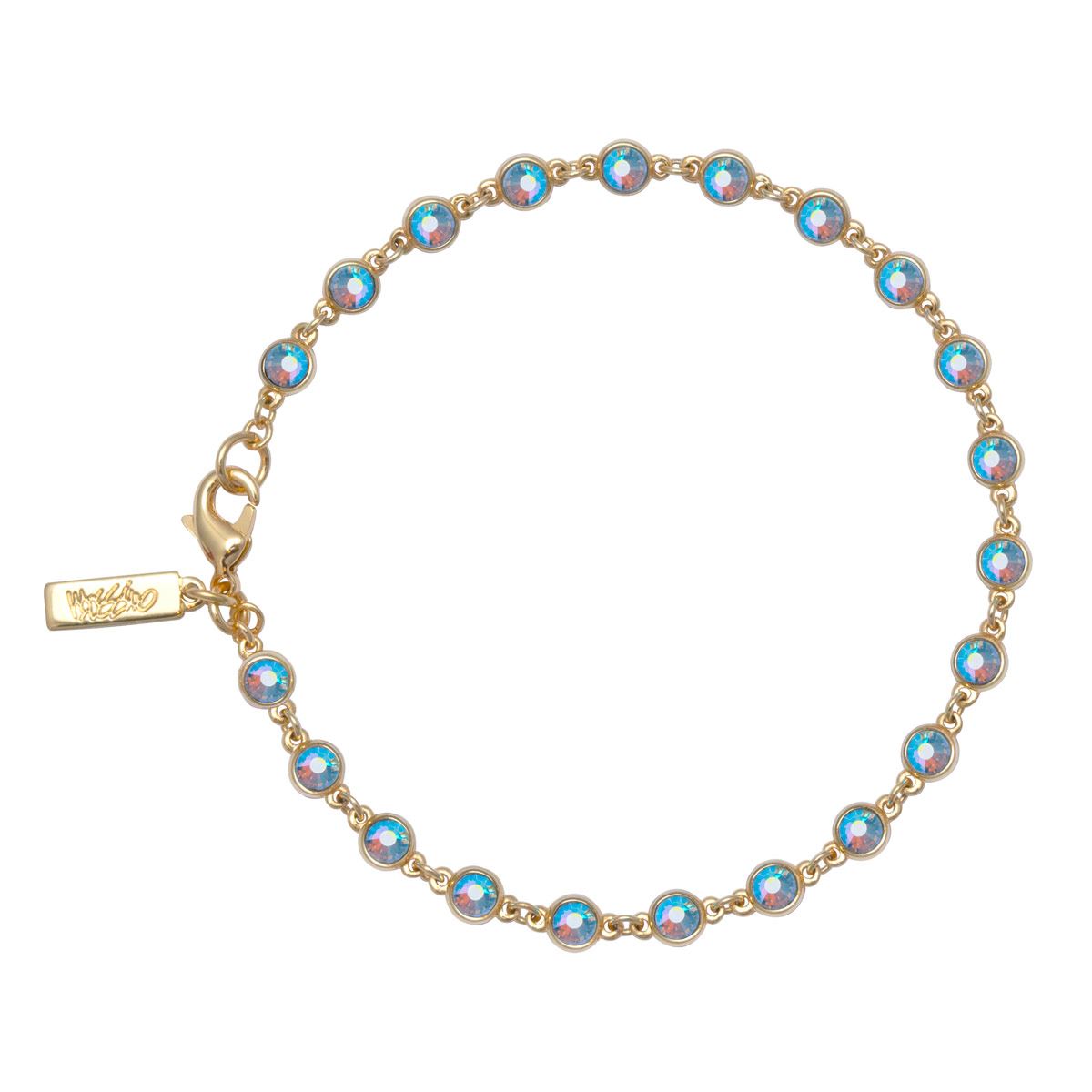 Pulsera Cristales Facetados Zafiro Efecto Ab Mossimo