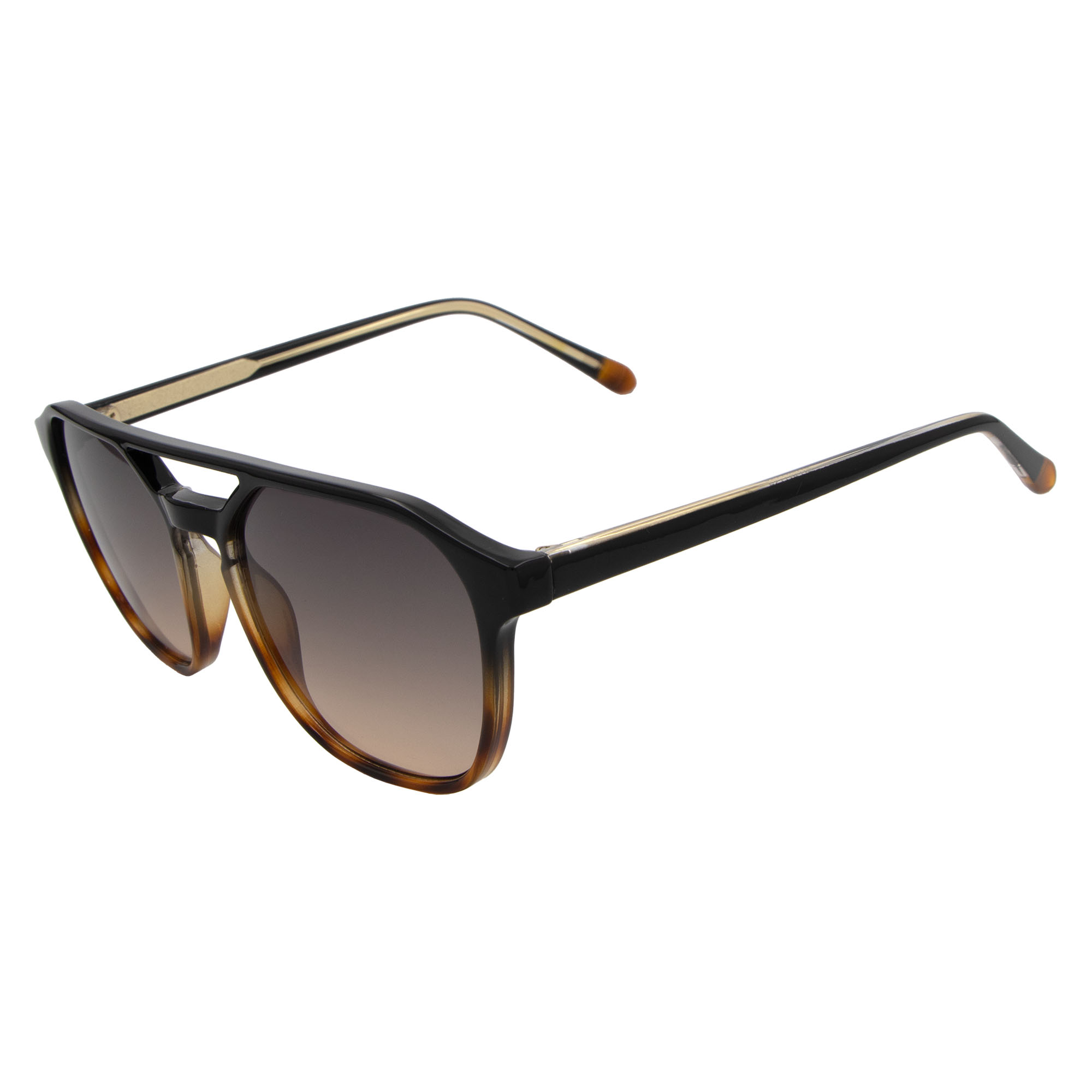 Lentes De Sol Aviadores Pasta Negro-Carey Micas Cafés Unisex Westies