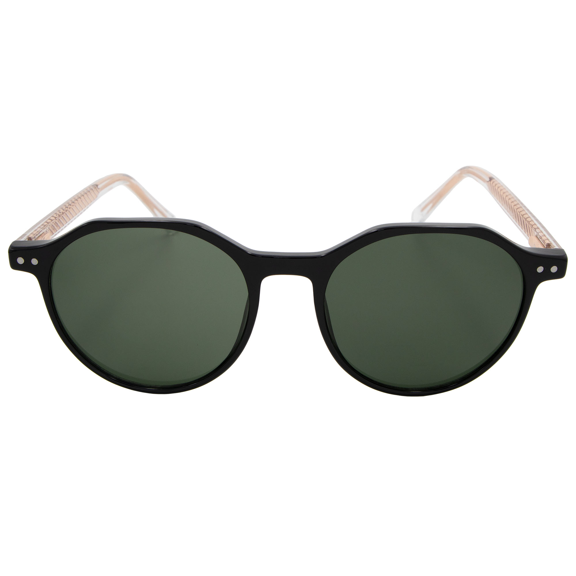 Lentes De Sol Redondos Pasta Negro Micas Verdes Para Mujer Westies