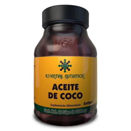 Suplemento Aceite de Coco 40 Cápsulas 1000 mg Essential Nutrition