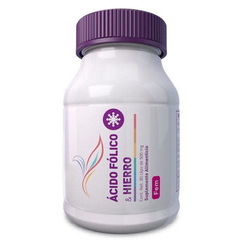 Suplemento Ácido Folico & Hierro 30 Cápsulas 500 mg Essential Nutrition