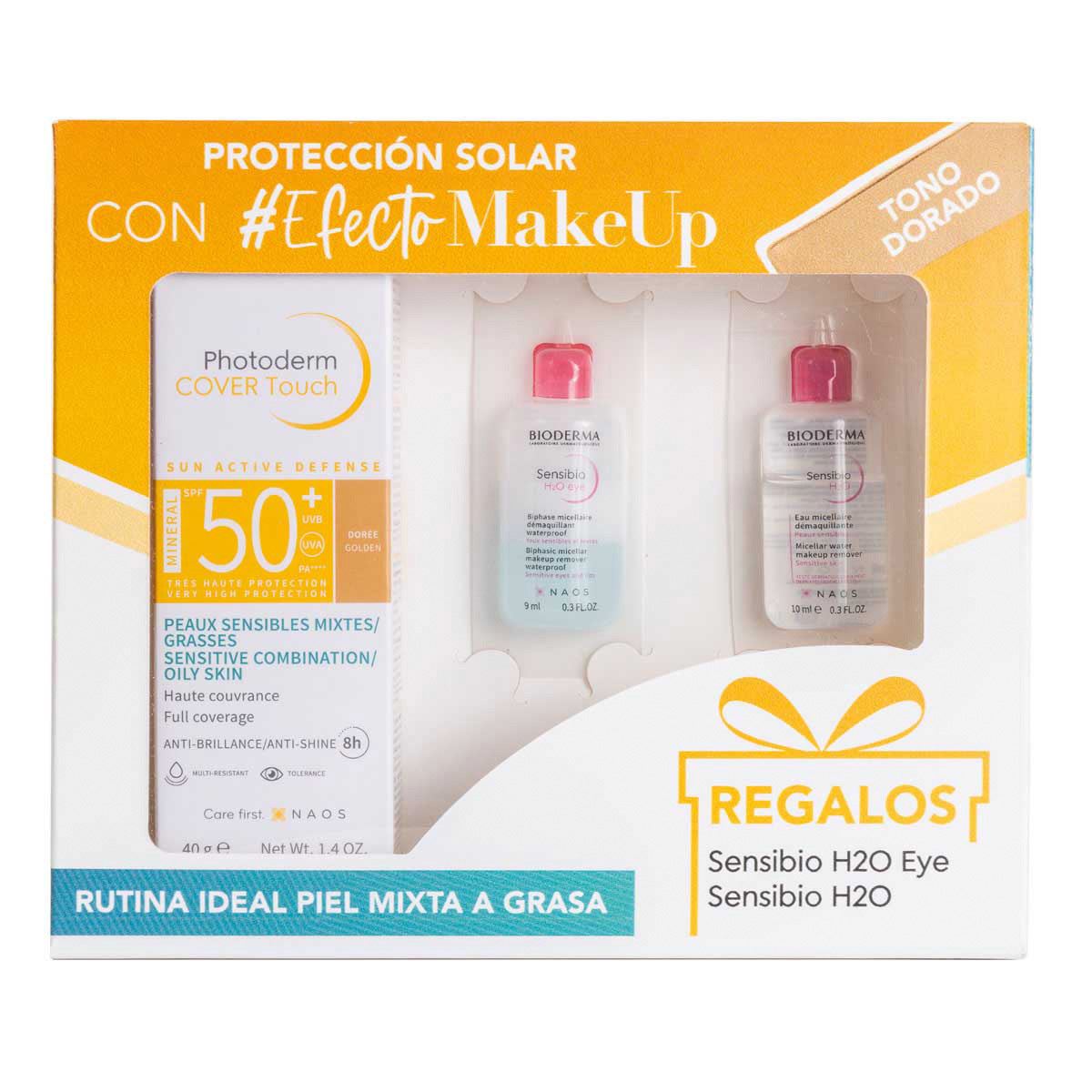 Pack Photoderm Cover Touch MINERAL Tono Dorado 40ml  + Minis
